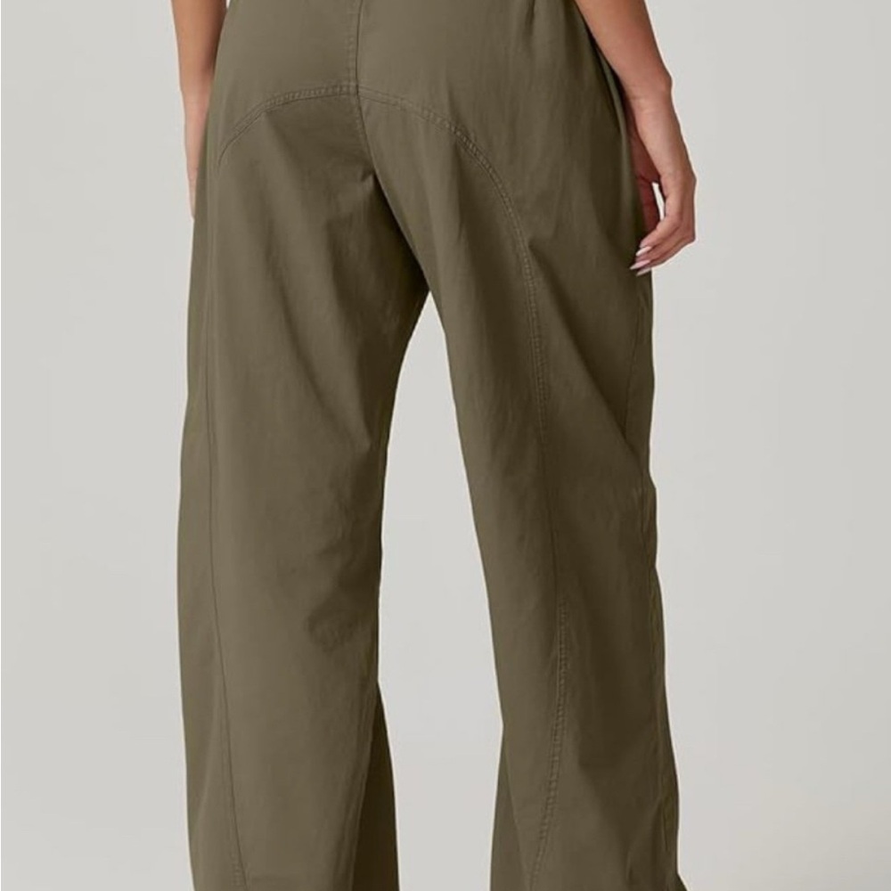 Wide Leg Olive Green Pants - Picture 2 of 9
